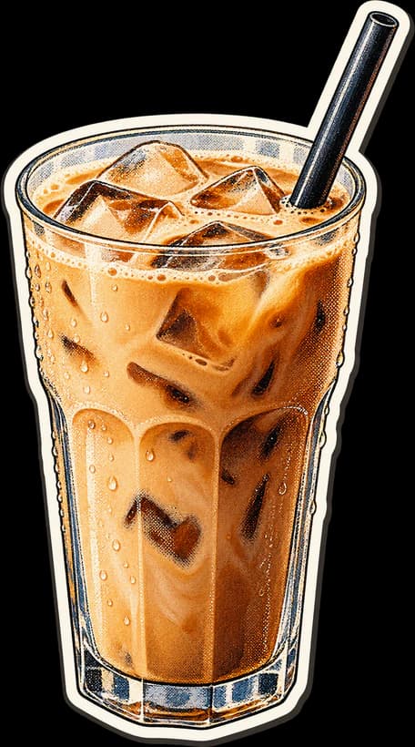 An iced cold coffee sticker