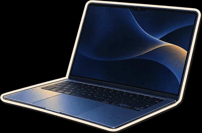 A night-blue MacBook Air M5 sticker
