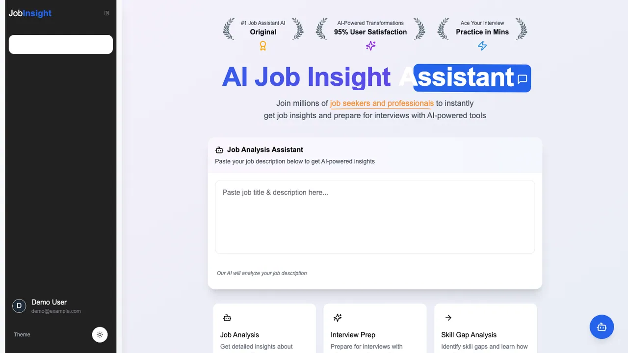 Screenshot of the Job Insight website